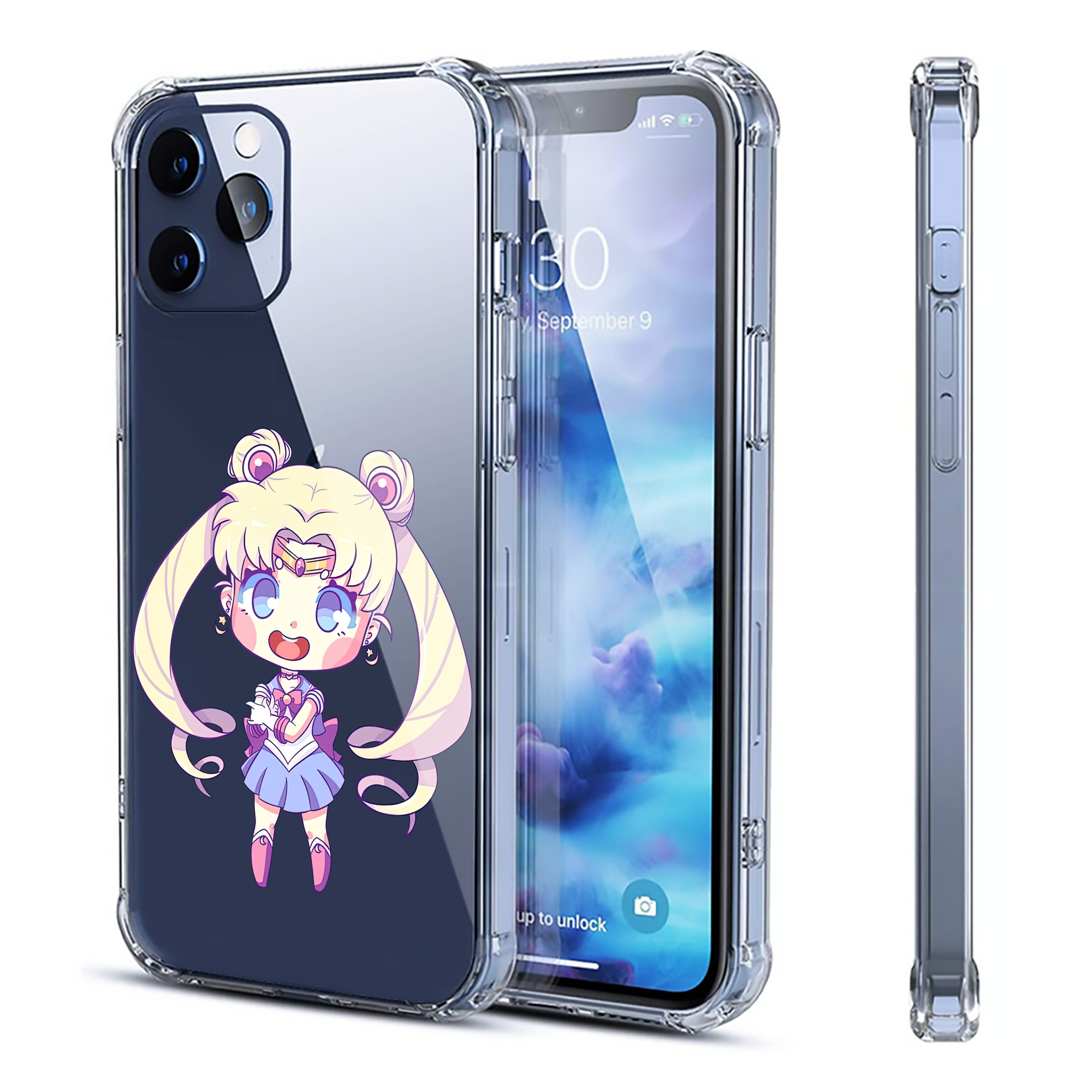 （画像用） 美少女戦士セーラームーン 月野 うさぎ つきの うさぎ Sailor Moon Tsukino Usagi 【iPhone 12シリーズ対応】透明スマホケース（クリアソフトケース）